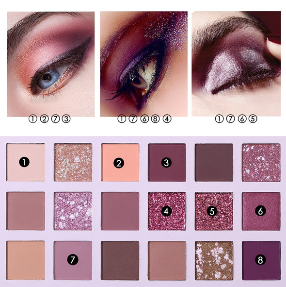 Glitter Matte Nude Eye Shadow 18 Color-Aromas Palette